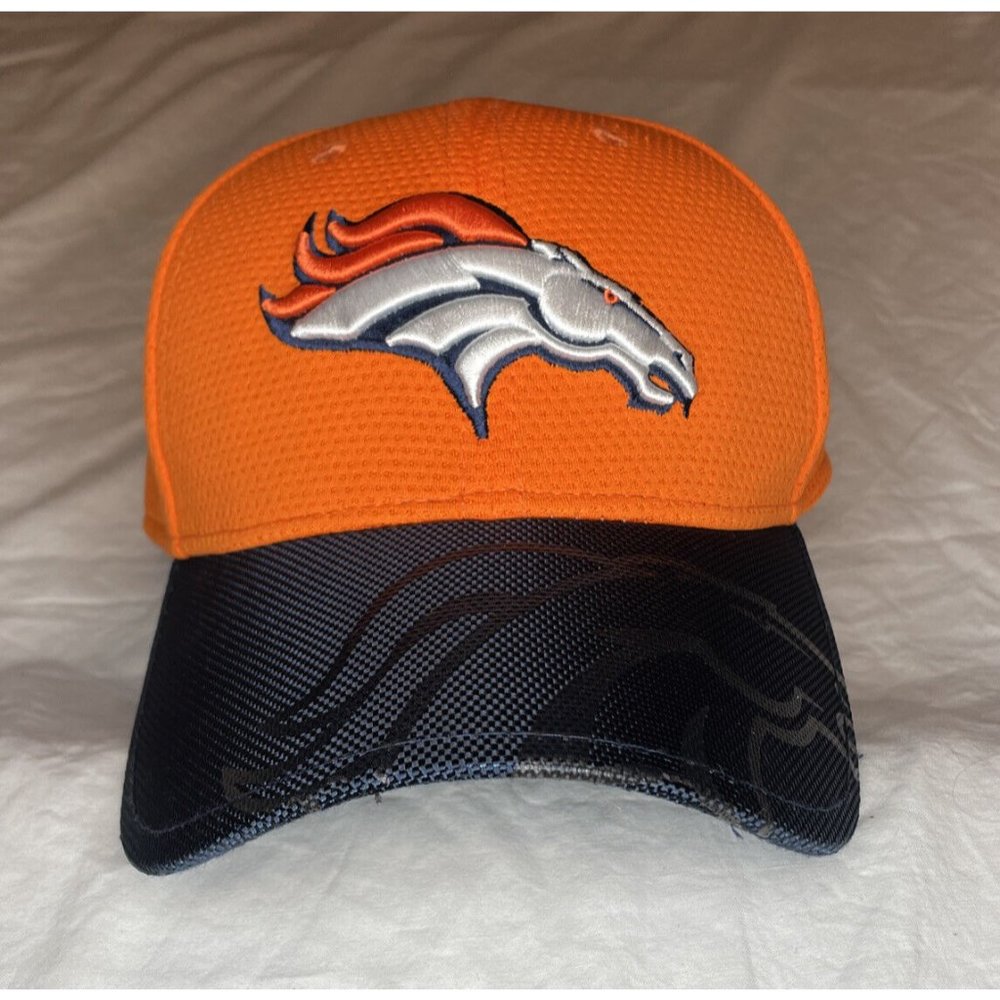 Denver Broncos Hat Cap Stretch Fit Small - Medium Mens NFL New Era Orange